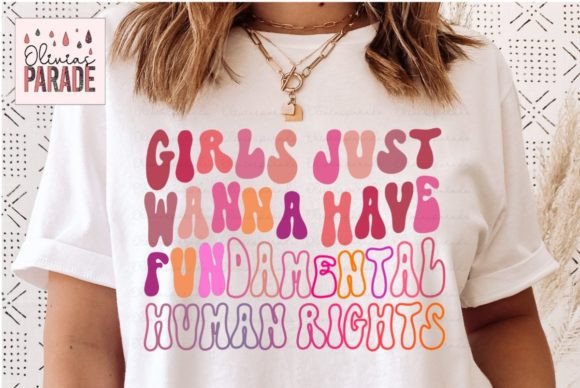 Girls Just Wanna Have Fundamental Rights: Retro Wavy Design