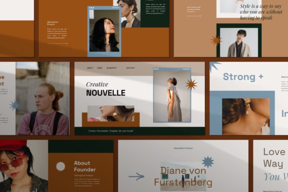 NOUVELLE Keynote Template: Crafting a Polished Brand Narrative