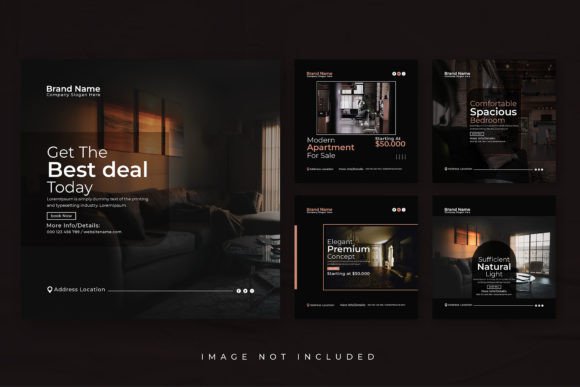 Real Estate Apartment and House for Sale Promotional Templates