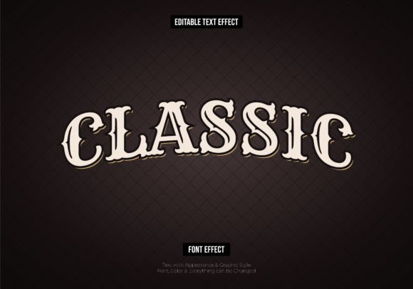 Retro Classic Text Effect Editable Vector Design